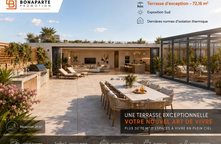 retour a la vente !!!4 pieces ETAGE avec terrasse de 77m² plein sud — photo 3
