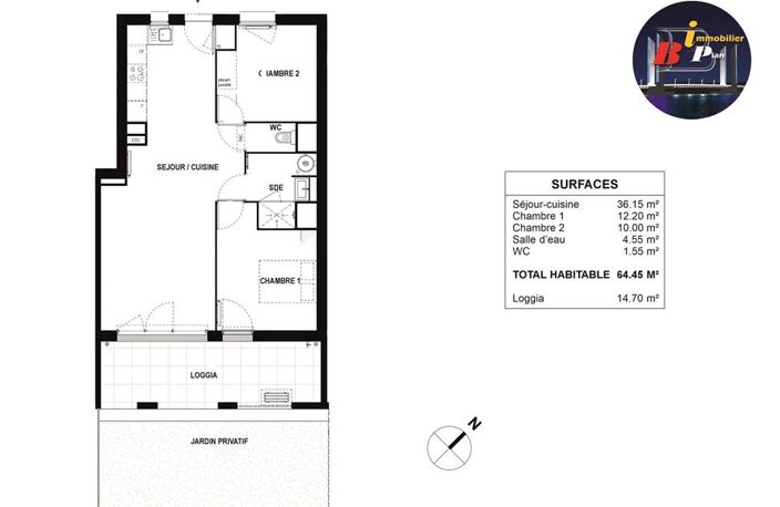 T3 - 64.45m ² — photo 3