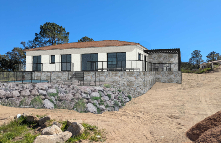 TERRAIN AVEC VILLA T6 EN COURS DE CONSTRUCTION à SOTTA — photo 2