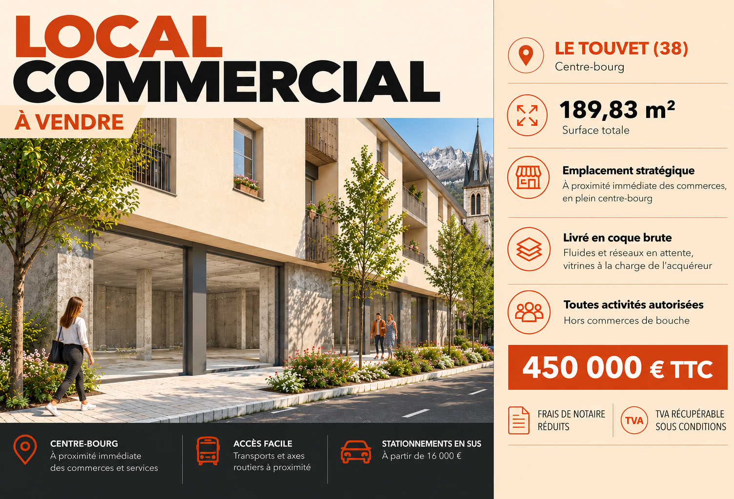 Local commercial de 189 m2 à Le Touvet (38) — photo 1