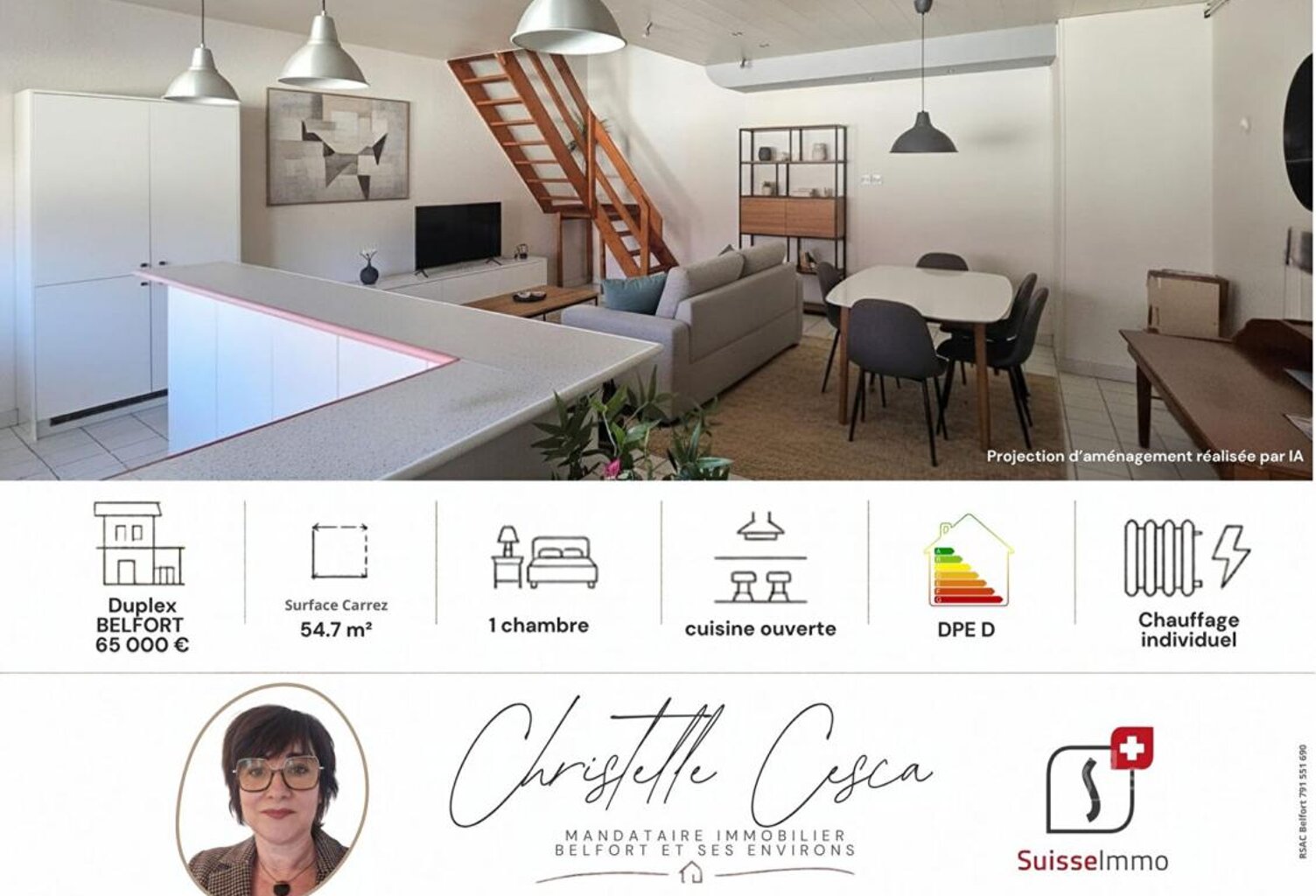 BELFORT - DUPLEX 54,70 m²  - 1 CHAMBRE — photo 1