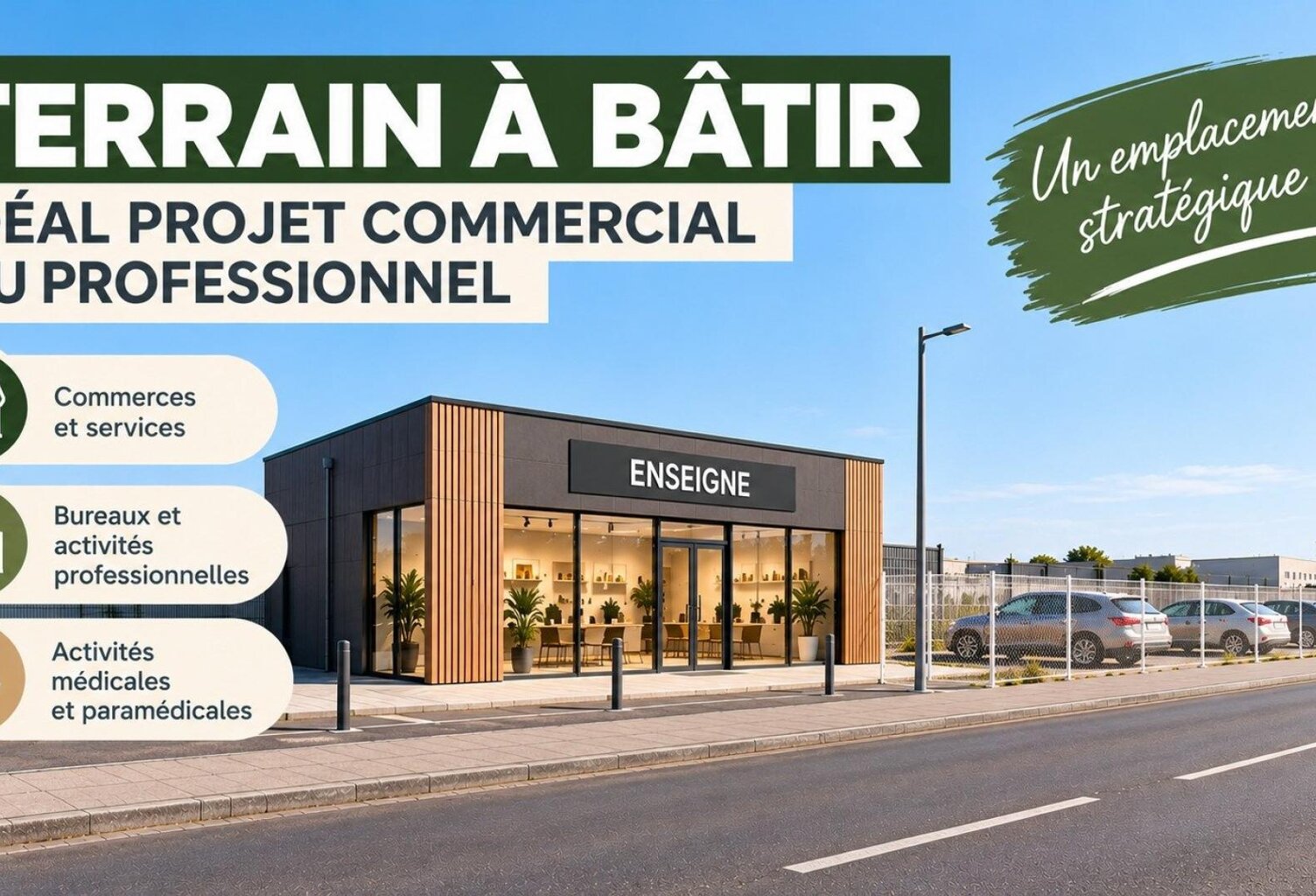 SAINT-LOUBÈS  TERRAIN DE 1 086 M²  EMPLACEMENT STRATÉGIQUE À FORTE VISIBILITÉ — photo 1