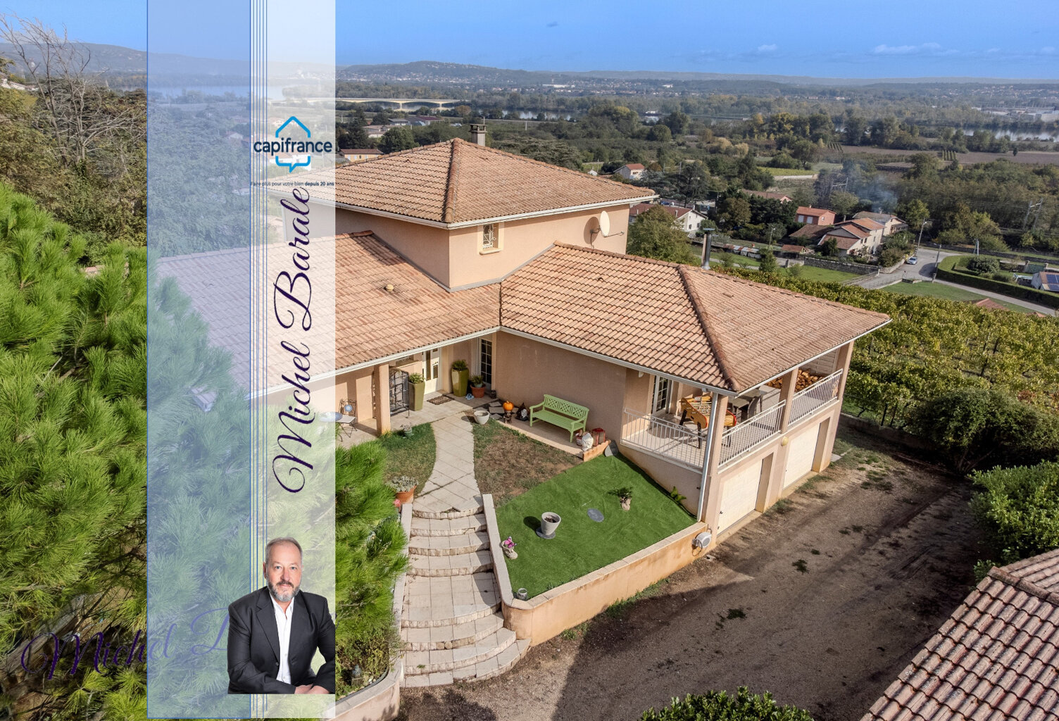 CHAVANAY – MAISON FAMILIALE 233 M² – 5 CHAMBRES – ESPACE INDÉPENDANT – PISCINE – SANS VIS-À-VIS — photo 1