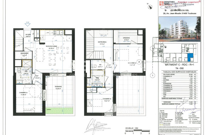 Toulouse 31400 EMPALOT T4  DUPLEX NEUF de 95.34 m² avec Terrasse de 13.26m², une place de parking en sous sol — photo 4
