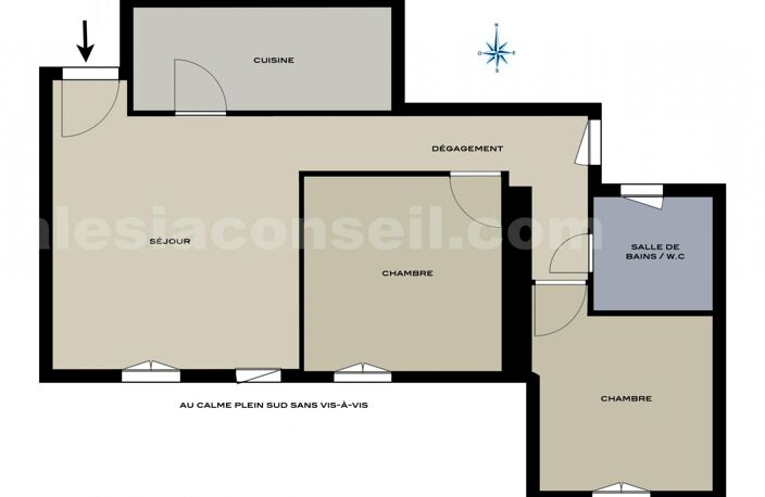 3 PIÈCES 53 m² à ALESIA au DERNIER ÉTAGE — photo 2