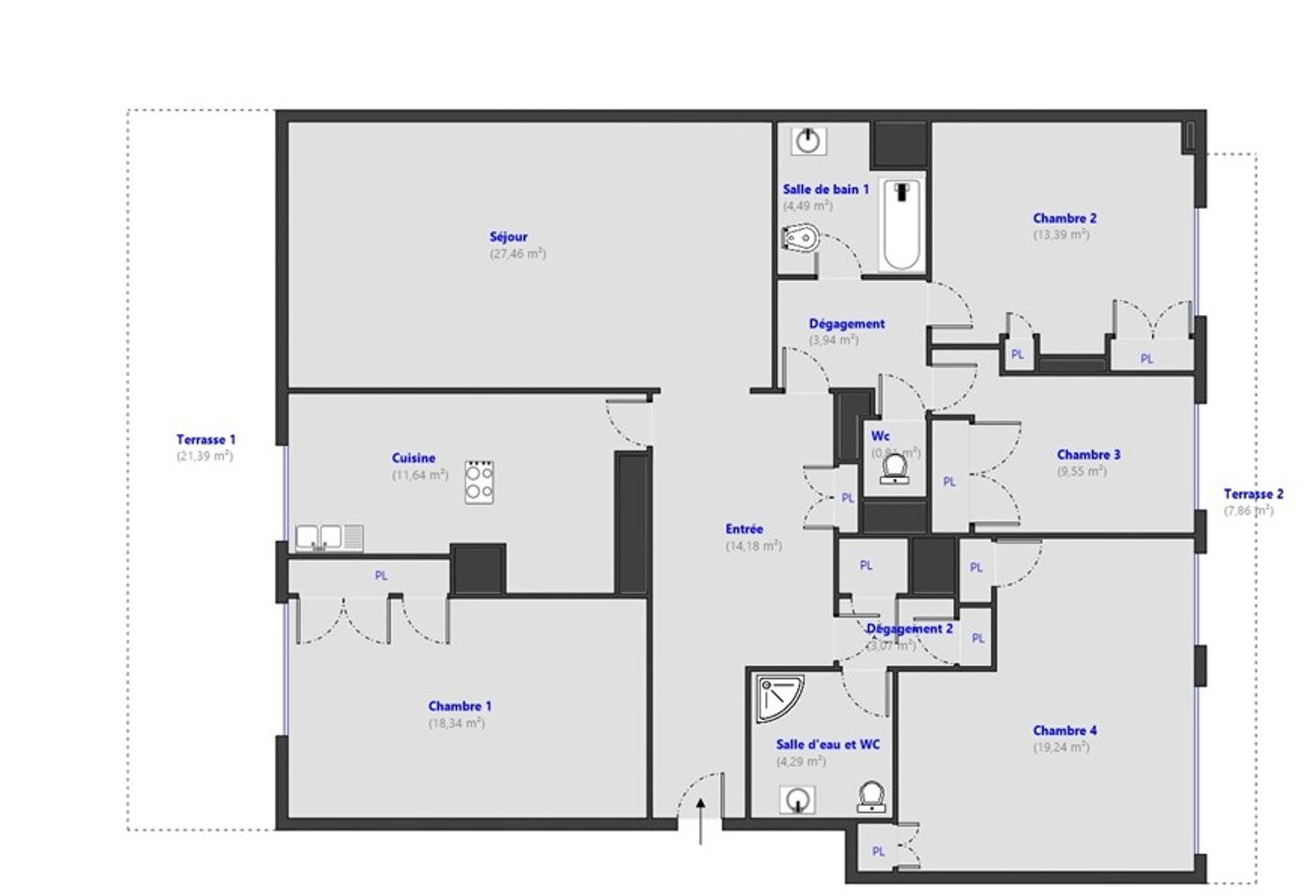 Nice Appartement  Familial 5 pièce(s) 130.40 m2 — photo 1