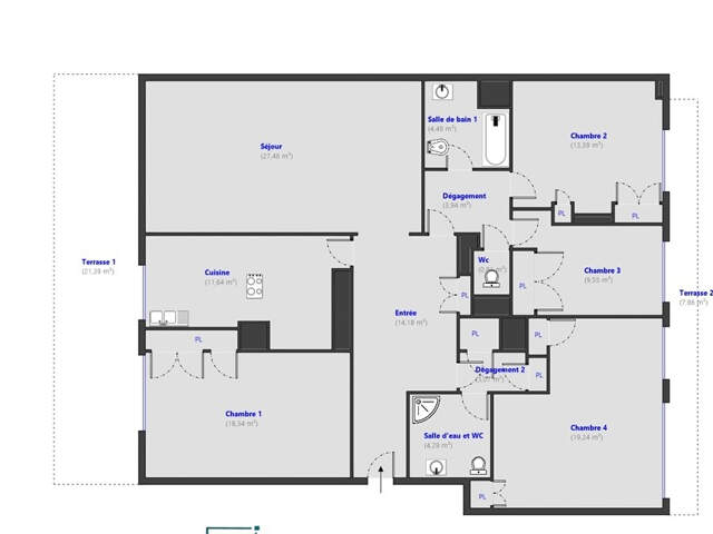 Nice Appartement  Familial 5 pièce(s) 130.40 m2 — photo du bien