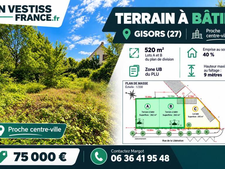 GISORS (27) - Terrain à bâtir - 520m² — photo 1