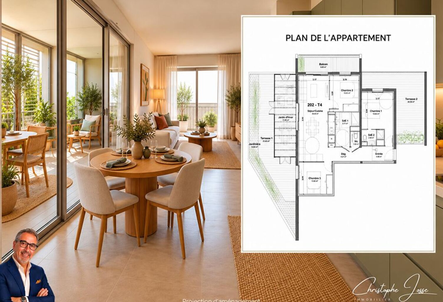 T4 avec jardin d'hiver et 2 terrasses bord de mer — photo 1