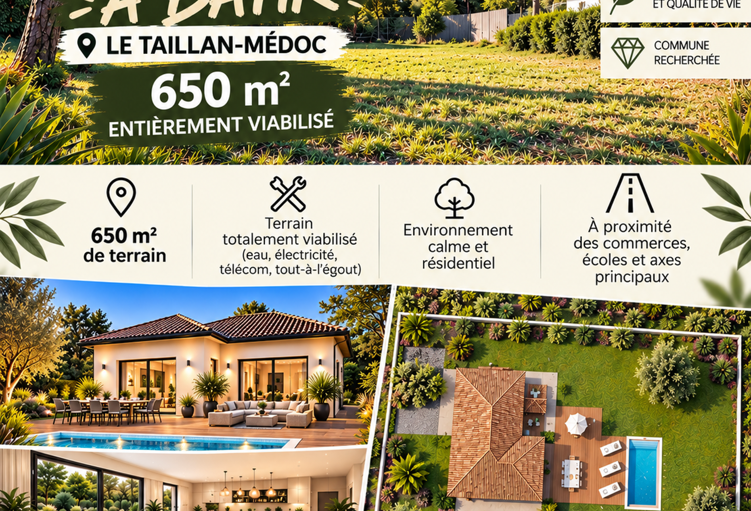Vente Terrain 653 m&sup2; — photo 1
