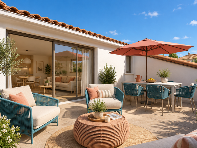 -T4 EN DERNIER ÉTAGE AVEC GRANDE TERRASSE A 200M DE LA PLAGE — photo du bien