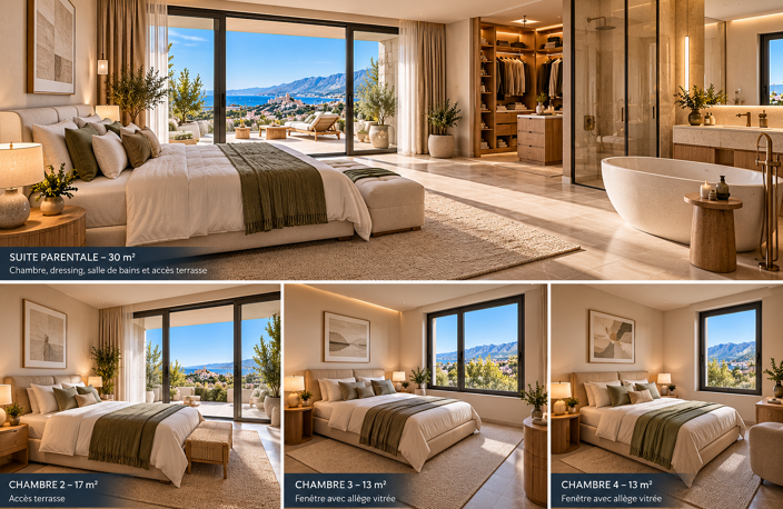 CALVI – T5 DE 167 M² EN DERNIER ÉTAGE AVEC PLUS DE 100 M² DE TERRASSES AVEC VUE – RÉSIDENCE DE PREST — photo 4