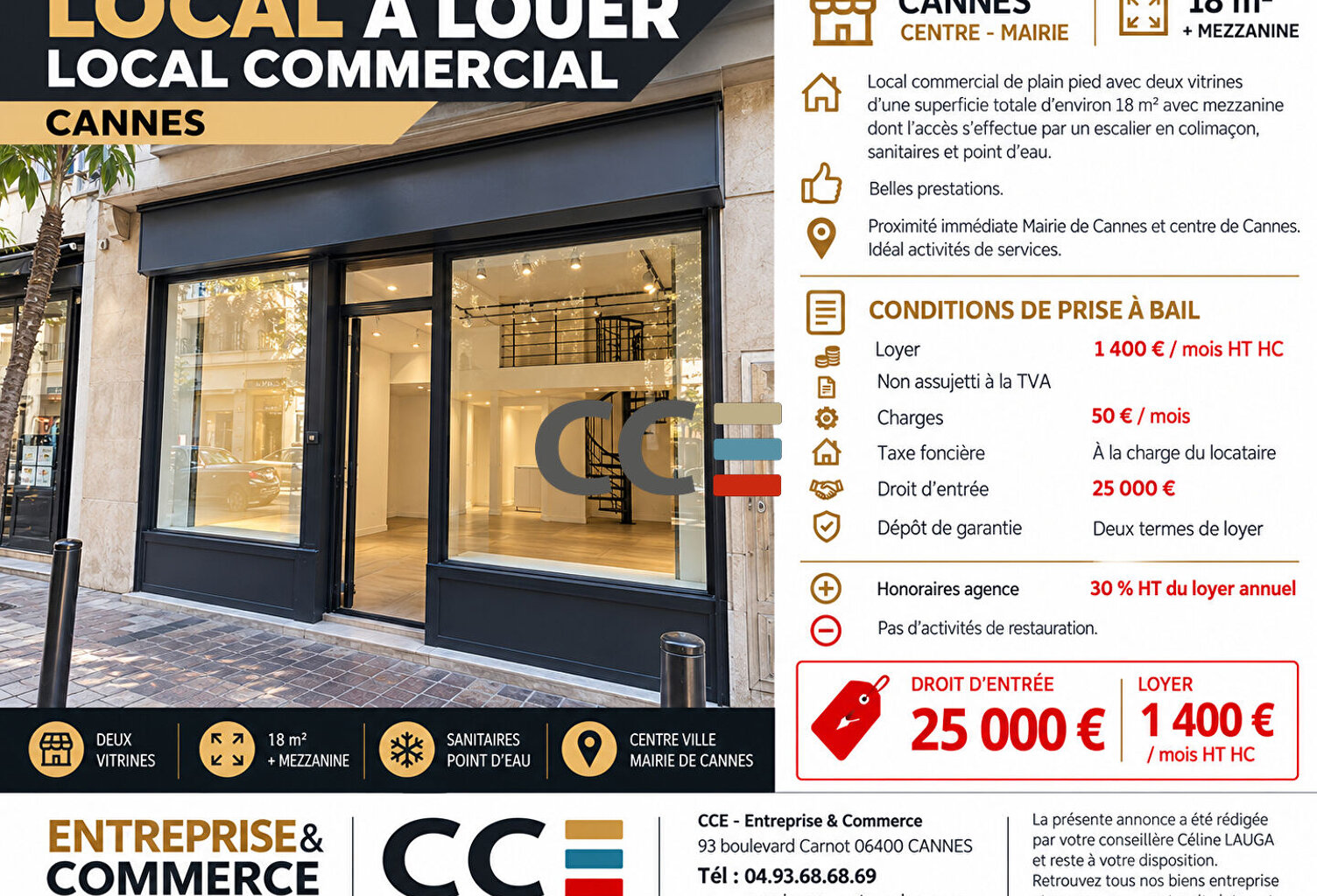 Locaux commerciaux - 18 m2 - Cannes — photo 1