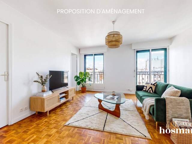 Appartement 2 pièces 46,5 m² — Balcon, vue dégagée & étage élevé avec ascenseur — Alésia / Jean Moulin, Paris 14e — photo du bien
