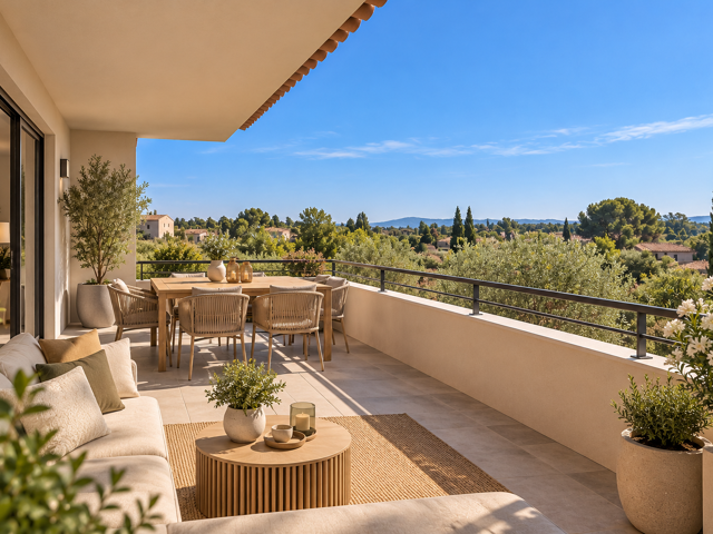 -T3 expo sud au nord d'aix – DERNIER ÉTAGE AVEC BELLE TERRASSE — photo du bien