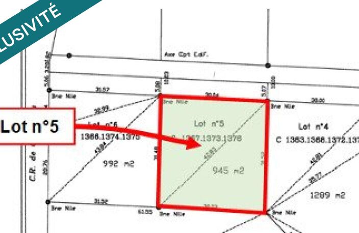 Terrain libre de constructeur 945 m² — photo 4