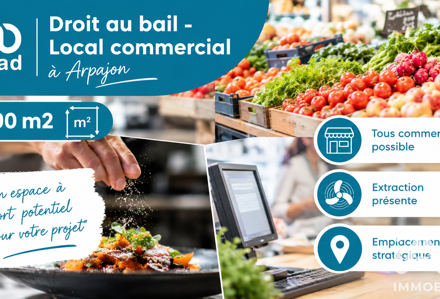 Vente Local commercial 190 m&sup2; — photo 1